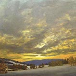 Winter Valley, Sunset (study)