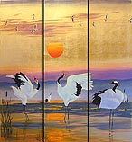 Sunset Cranes