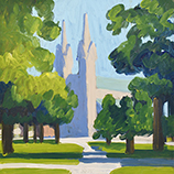 Bowdoin Chapel Shadows Study